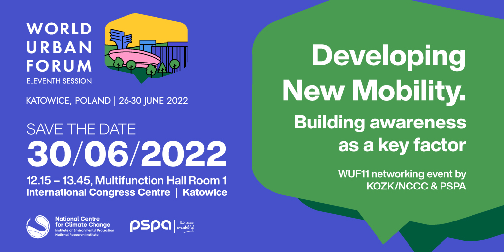 #WUF11 in Katowice is underway! #SustainableCities need #NewMobility – join #NCCC and @_PSPA on June 30 for a discussion on #DevelopingNewMobility.

Details of the event:
bit.ly/3tZDWKP
 
#TransformingCities #emobility #EV #GreenTransport

<a href="/WUF_UNHabitat/">World Urban Forum</a> <a href="/UNHABITAT/">UN-Habitat</a>