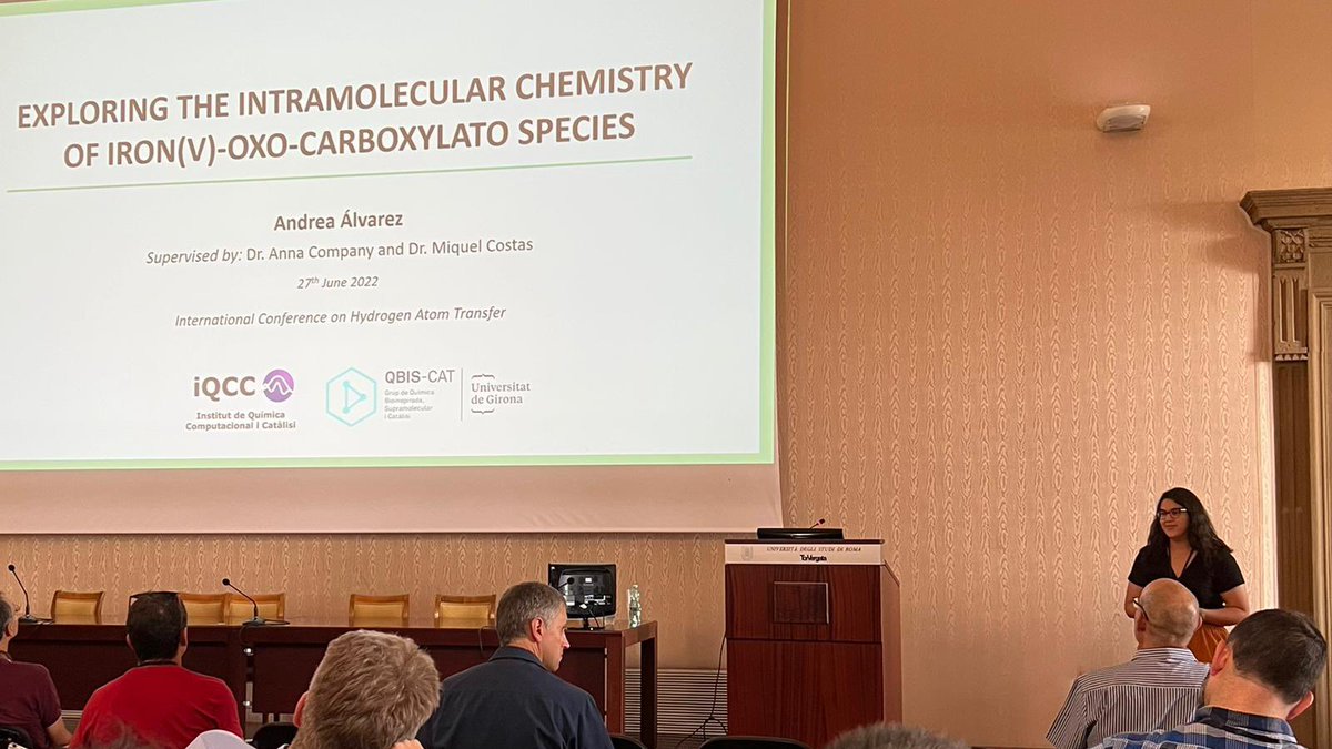 <a href="/amalvarez98/">Andrea Álvarez</a> delivered an excellent talk in the 3rd Conference on HAT about Fe(V)-oxo-carboxylato species. Well done Andrea! 

<a href="/IQCCUdG/">IQCC UdG</a>