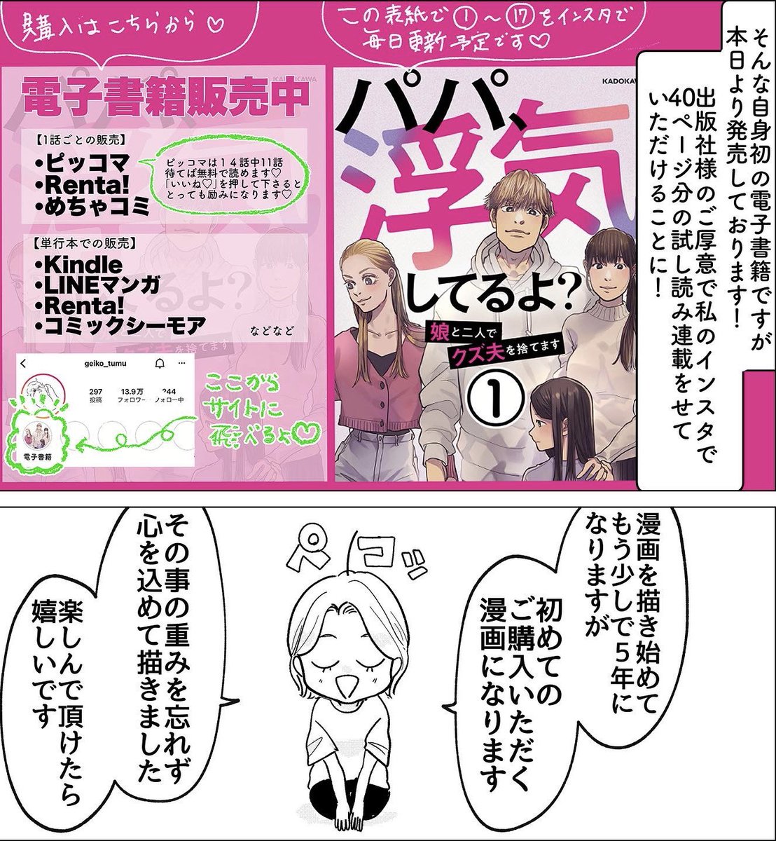 【お知らせ】
この度KADOKAWAから自身初の電子書籍が発売されました〜🙇‍♀️💕是非お手に取って頂けると幸いです🥰 