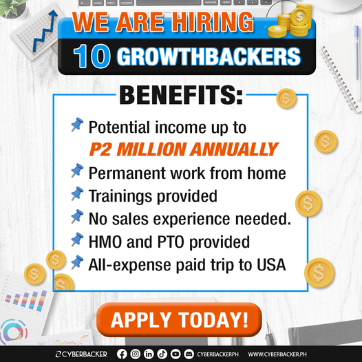 RalphLao03's tweet photo. Looking for a #permanent, #bestpaying #workfromhome job? We got your back!
We are URGENTLY hiring 10 GROWTHBACKERS

APPLY NOW!>>  https://t.co/fU1vVtAuKE https://t.co/ainc72xY9i