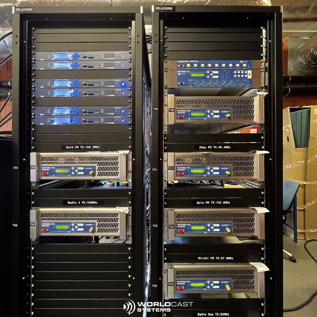 WorldCastSys's tweet photo. 📻 Look at these amazing #Ecreso FM 2000W all loaded in a 6+1 system! They come with audio distribution with the #APT IP #Codecs. This one is going to Asia!

Learn more about our #FMTransmitters and #Codecs here: https://t.co/nzQwWTELTl

#RadioInnovation #Broadcast https://t.co/2l8gi8MIQc