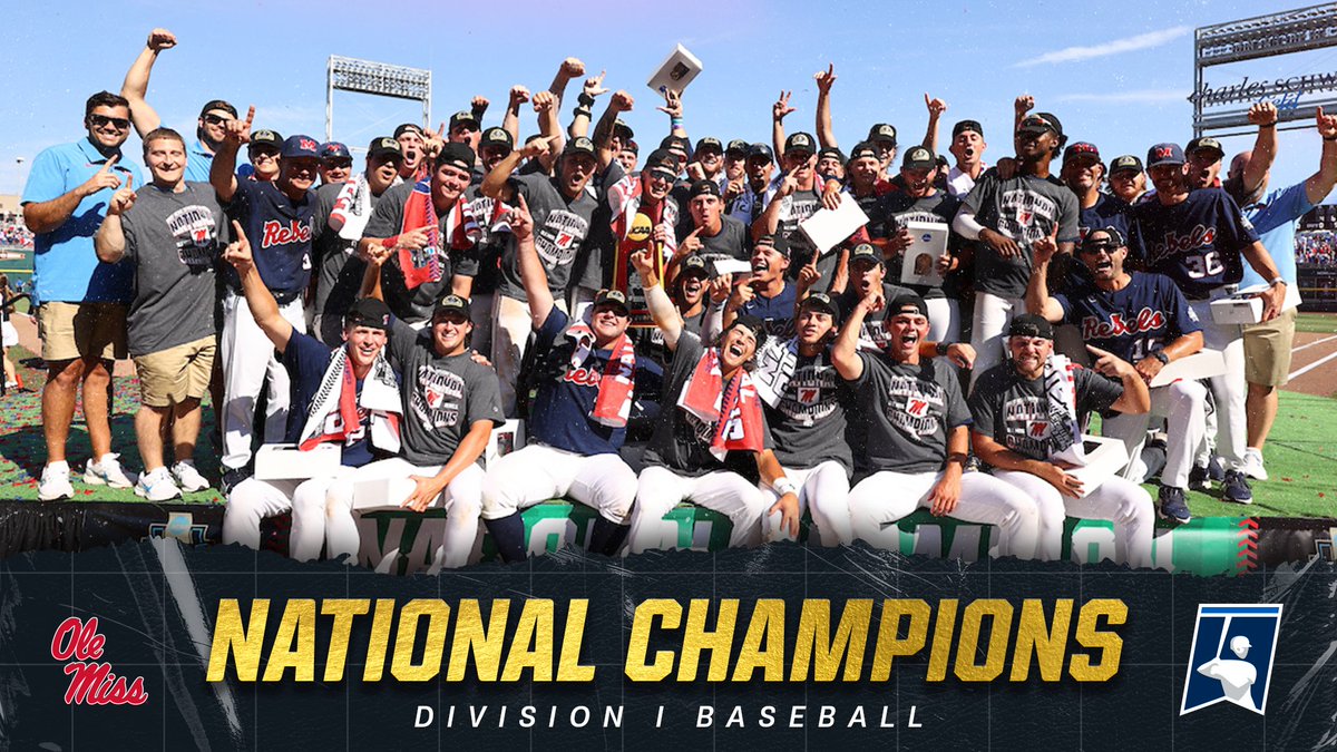 𝙃𝙄𝙎𝙏𝙊𝙍𝙔 𝙁𝙊𝙍 𝙏𝙃𝙀 𝙍𝙀𝘽𝙀𝙇𝙎! @OleMissBSB brings home the national title for the first time! 🏆 #MCWS |#HottyToddy