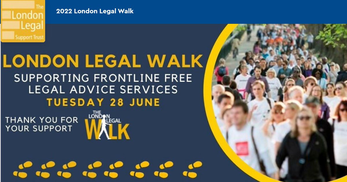 2TempleGardens's tweet photo. Team 2TG will be walking The London Legal Walk 10km on 28 June 2022. We are walking with the Lord Chief Justice and thousands of lawyers to raise funds for the London Legal Support Trust . Please sponsor us as generously as you are able: https://t.co/c9lw0nggWq
#londonlegalwalk https://t.co/2ZGpE4TP2I