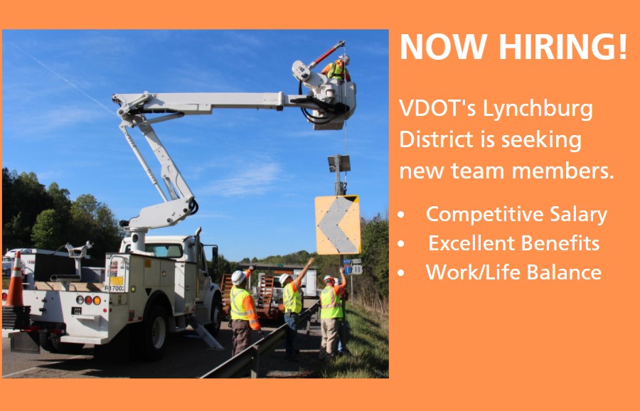 VaDOTLynchburg's tweet photo. Excellent career opportunities are available now at VDOT!
Lynchburg: https://t.co/VKu5R6d2mt
https://t.co/97YLeGdgTa
https://t.co/8UScKBXDxV
Chatham: https://t.co/vJAGT9OtBC
Buckingham County: https://t.co/JAmXxH7pCh https://t.co/sb35zPhERa