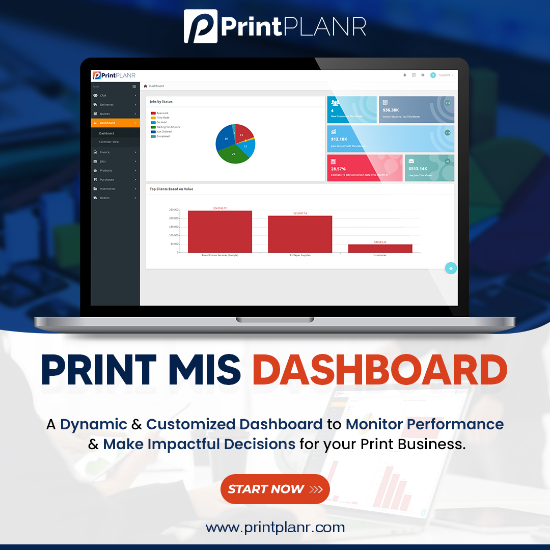 PrintPLANR's tweet image. Get a #customizeddashboard for your #printbusiness with precise #KPIs to gain real-time #datainsights &amp;amp; help identify items requiring urgent action to streamline workflow in #procurement &amp;amp; #orderfulfillment.
.
Click to know more: bit.ly/3NqBDY1
.
#BImodule #PrintPLANR