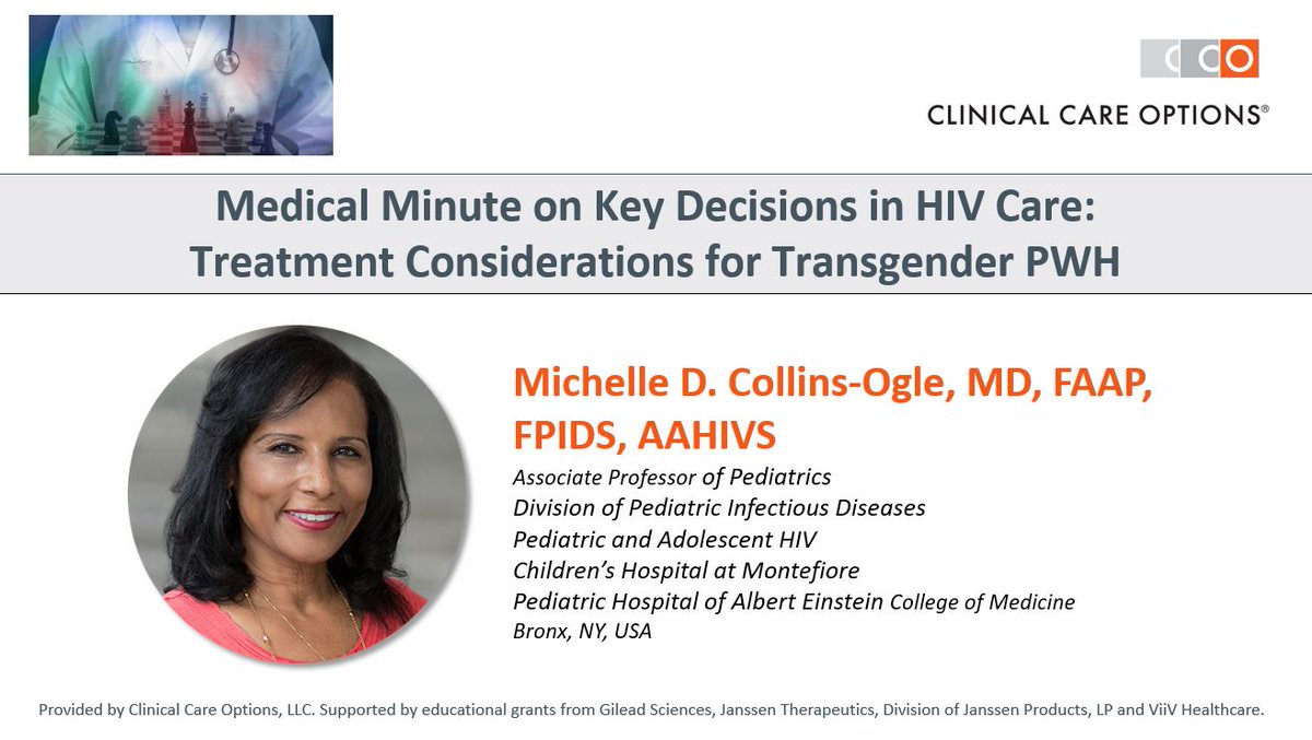 Dr Michelle Collins-Ogle discusses key considerations
for ART management for transgender PWH, including:
✅providing care within gender-affirmative care model
✅drug-drug interactions btw hormone therapy &amp; ART
✅barriers to engagement &amp; retention in care
➡️bit.ly/3u5OwQu