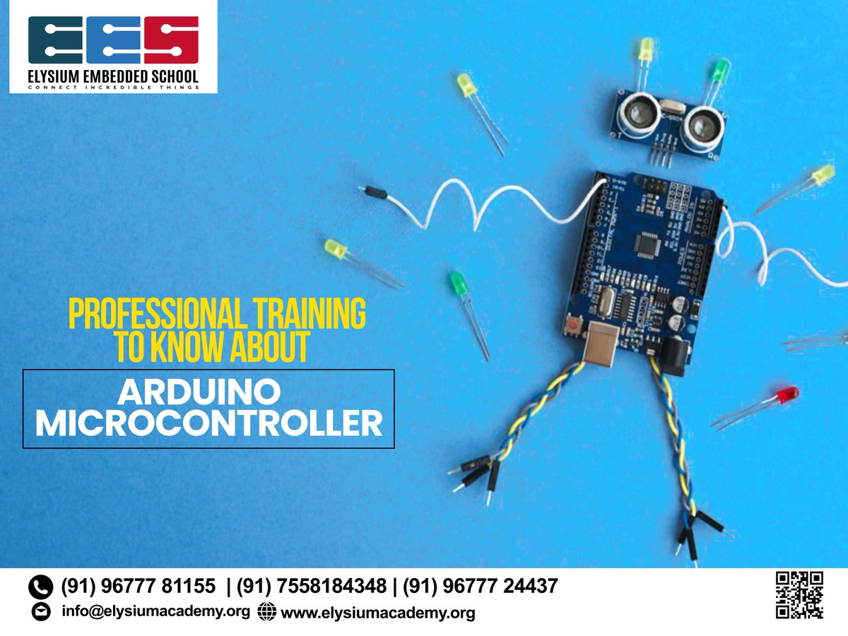 EmbeddedSchool's tweet image. Join Microcontroller training Course @ Elysium Embedded School
Get Certified and Upgrade Your Career
#ArduinoMicrocontroller #AVRMicrocontroller #PICMicrocontroller #embeddedschool #embeddedtraining #traininginstitute #roboticsclass #robotictraining #embeddedcourse