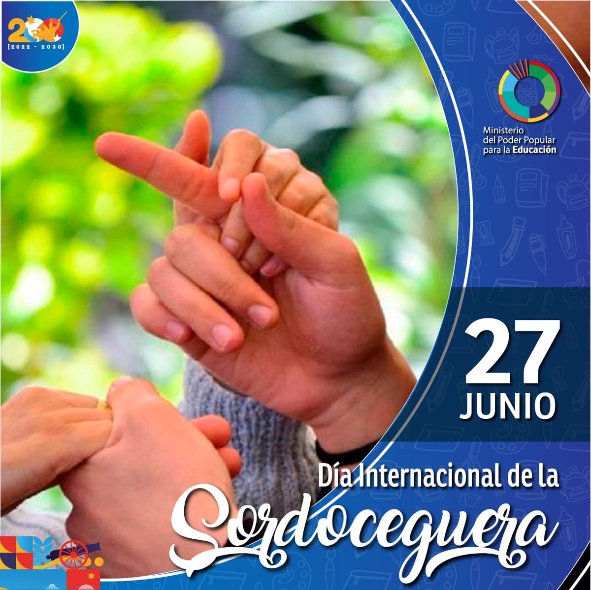 #EFEMÉRIDE | #Hoy se celebra el día internacional de los sordo ciegos, con el objetivo de  crear una cultura de respeto y amor que apoye la autonomía  y mejore la calidad de vida de estas personas. <a href="/NicolasMaduro/">Nicolás Maduro</a> <a href="/_LaAvanzadora/">Yelitze Santaella</a> 

#ComunicadoresDeLaPatria
