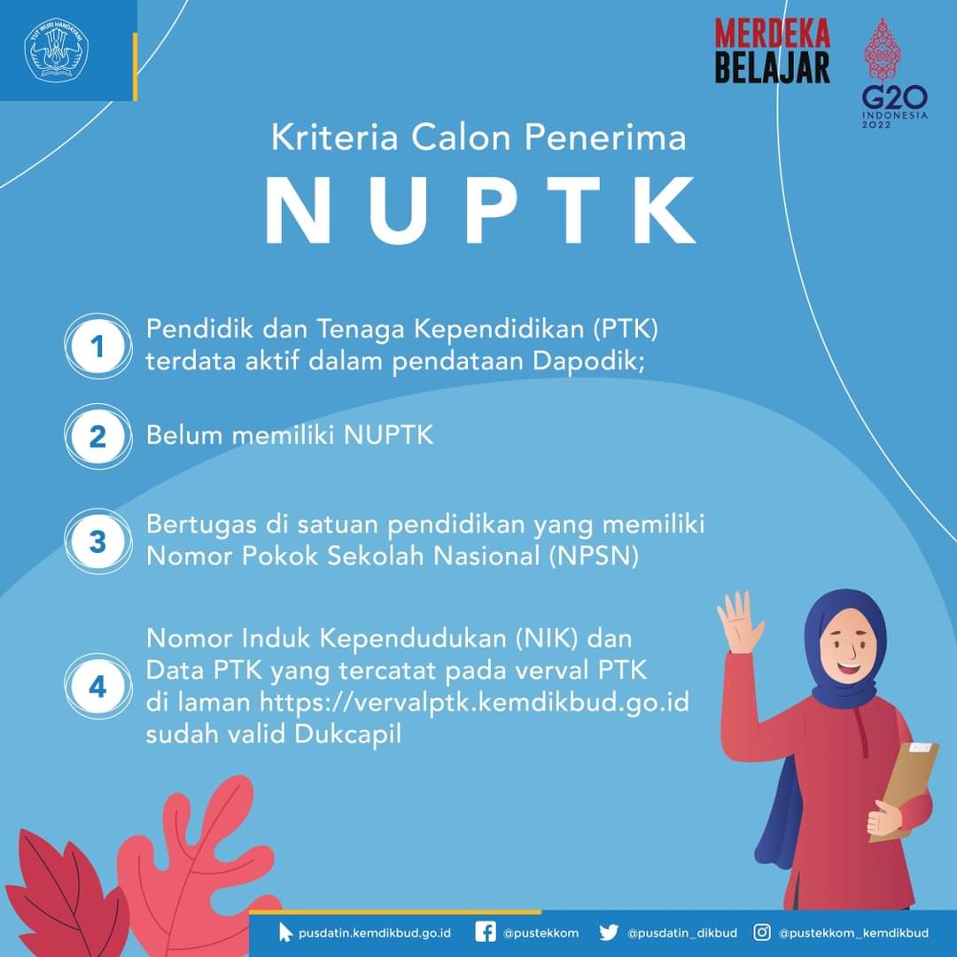 bpmp_gorontalo's tweet photo. #SahabatDatin sudah tahukah kriteria &amp; persyaratan calon penerima NUPTK disatuan pendidikan kalian? Yuk pastikan kriteria dan persyaratan calon penerima NUPTK. 

Simak dan cermati kriteria dan persyaratannya !!

#SeninDatik
#DataDanStatistikPendidikan
#NUPTK
#TenagaKependidikan https://t.co/O7HXF6V5AE