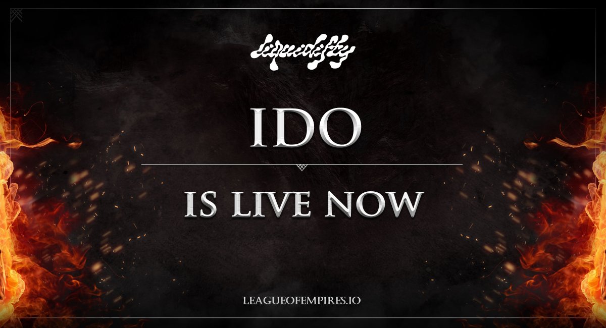 🔥IDO is live now on Liquidifty🔥

Don't miss your chance to participate!

Link:
👉 app.liquidifty.io/launchpad/@lea…

Its filling up fast! Don't miss out on participating in the IDO of the first RTS game on blockchain!

#IDO #IGO #GameFi #NFTs #Play2Earn #NFTGame