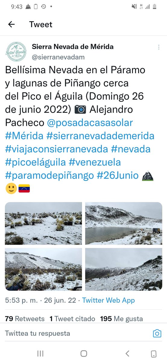 Nevada en Mérida generó  disfrute en los habitantes y turistas ėste 26 de junio inforeplica.com/nevada-en-meri… vía <a href="/inforeplica/">InforeplicaPlus</a> 
#turismo #nevada #Venezuela #Mérida