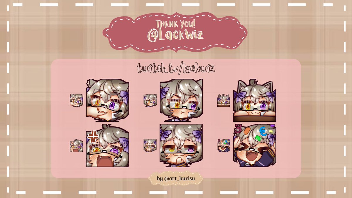 Thank you again <a href="/LackWiz/">LackWiz</a> for commissioning me! Had a lot of fun creating emotes for your oc ✨

#twitch #emote #emoteartist #Vtuber