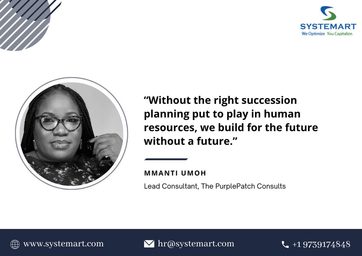 @MmantiUmoh says, “Without the right succession planning put to play in human resources, we build for the future without a future.” 
#recruitersguide #recuitmentquotes #quotes #QOTD #recruiting #recruitment #hiring #jobs #jobsearch #job #hr #careers #nowhiring #talentacquisition