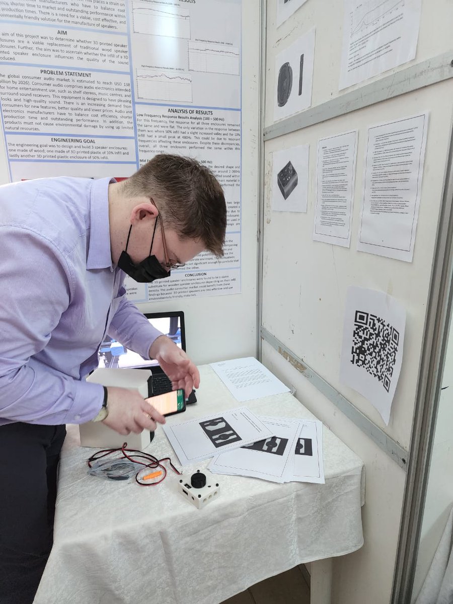 Exposcience's tweet photo. #DiscoverEskomExpo Eskom Expo's Ethan de Wet is pictured during Judging Day at the International Festival of Engineering, Science and Technology in Tunisia, where he's competing against young scientists from around the world 🇿🇦🙌🏽 #iFEST2 @Eskom_SA https://t.co/hw8ntXxxwf