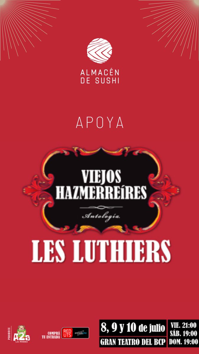 Regalamos dos entradas para @LesLuthiers_Arg  + una cena para dos personas en nuestro restó!
💥Participas al seguirnos y hacer RT de este tuit, anunciamos el 1 de julio.