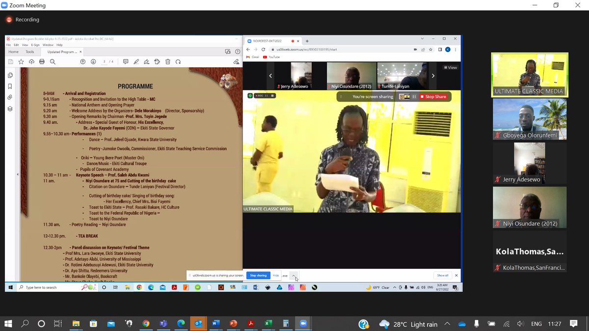 Niyi Osundare Int'l Poetry Festival tweet media