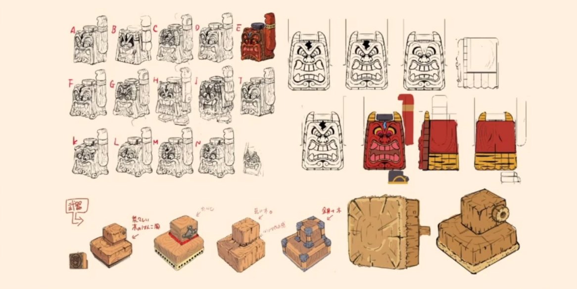 ObsoleteNikki's tweet photo. Early concepts in comparison to the finalised model of Mario Odysseys Stairface Ogre enemy https://t.co/Q7qAPczIa8