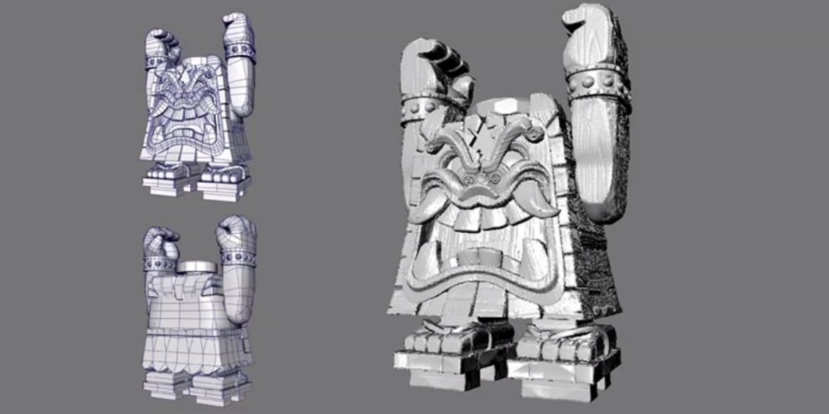 ObsoleteNikki's tweet photo. Early concepts in comparison to the finalised model of Mario Odysseys Stairface Ogre enemy https://t.co/Q7qAPczIa8