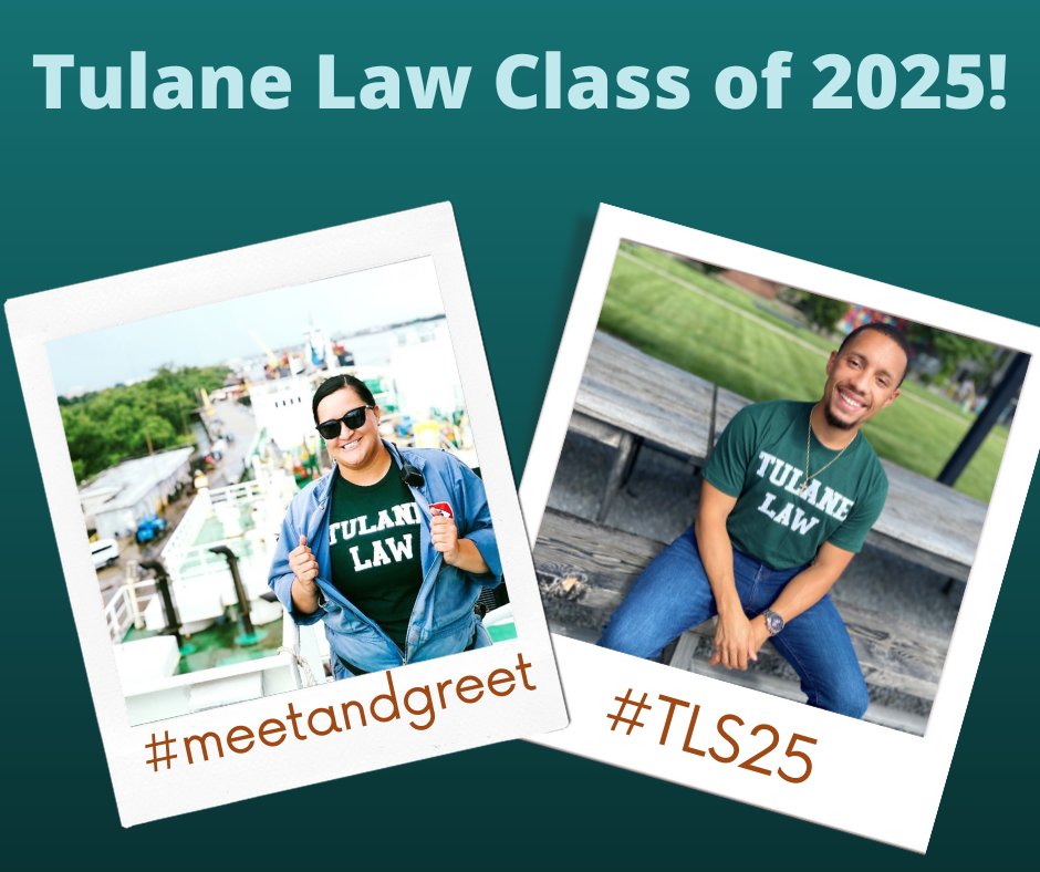 TulaneLaw's tweet photo. Hey Class of 2025!!! Are you ready for your #TulaneLaw adventure? Send us your photo wearing your TLS t-shirt and we'll let the world know you're fully committed to the #greenwave and the #tulanelawlife! PM us and we'll send you the details! Let's #meetandgreet #TLS25!! https://t.co/q0iZolWRZ5