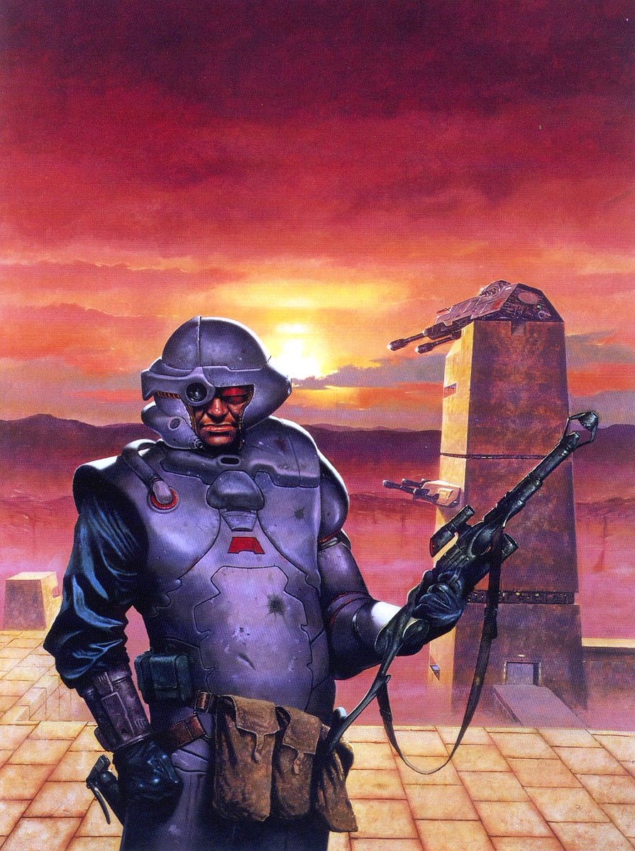 Ranaroth2's tweet photo. Les Edwards. Cover art for Gordon R. Dickson, Lost Dorsai, Sphere, 1984. #LesEdwards #art #illustration #GordonDickson #Dorsai https://t.co/5yMMUAyAfL