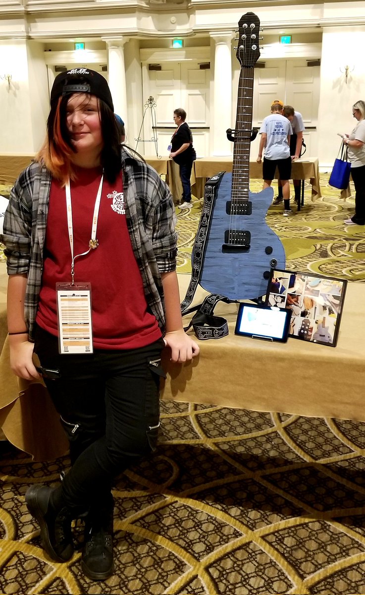 NicholeGheen's tweet photo. Her project has been tuned in @nationalbeta convention. So many talented kids! Amazing Competition! So proud of my girl representing @HesBetaClub &amp; @RobCoSchools 
#BetaNationals #Artist #guitar https://t.co/bv8v6xewpO