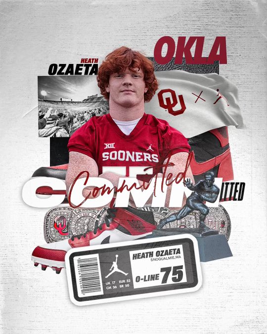 HeathOzaeta's tweet photo. 100% committed to @OU_Football‼️ Happy Birthday Mom @mozaeta! So grateful for my teammates &amp; coaches through the years and for my family whose unconditional love and support helped me get here! Thank you to @CoachVenables @OU_CoachB @Coach_Leb for believing in me! #BoomerSooner https://t.co/cGtJIC481U