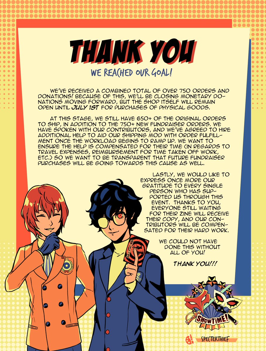 akeshuzine's tweet image. WE REACHED OUR GOAL! Thank you all so very much!
The text only version of our announcement will be written below: