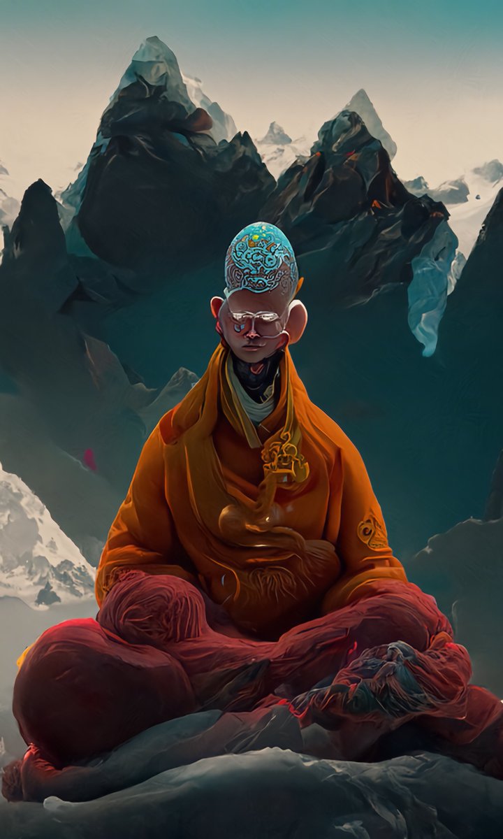 inigma_a's tweet photo. Good afternoon everyone another piece SOLD OUT on my #objkt collection the "Monk Enlightenment".😮🔥

 if you did get "Monk Enlightenment" go check out your #objkt for " The monk " airdrop 😊

Thanks for the support 🙏❤️

#aiart #tezoscommunity #aiartist #Airdrops https://t.co/goJjFhKLRD