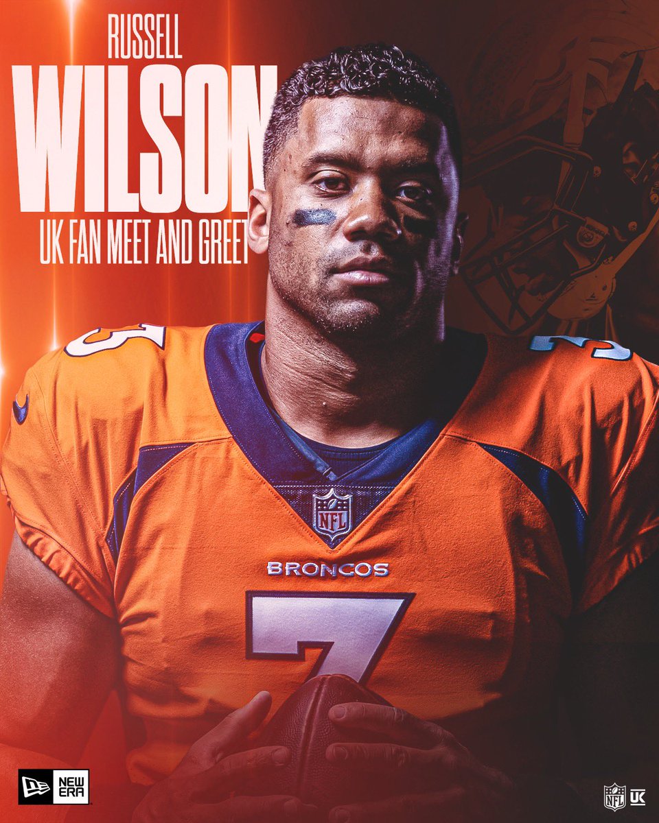 NFLUKIRE's tweet photo. Your chance to meet the @Broncos new number 3️⃣! @DangeRussWilson is coming to London! 

⏰: 6:30pm
📍: New Era Store - Carnaby street
📆: Tuesday 28th June https://t.co/6yZUAyyB7a