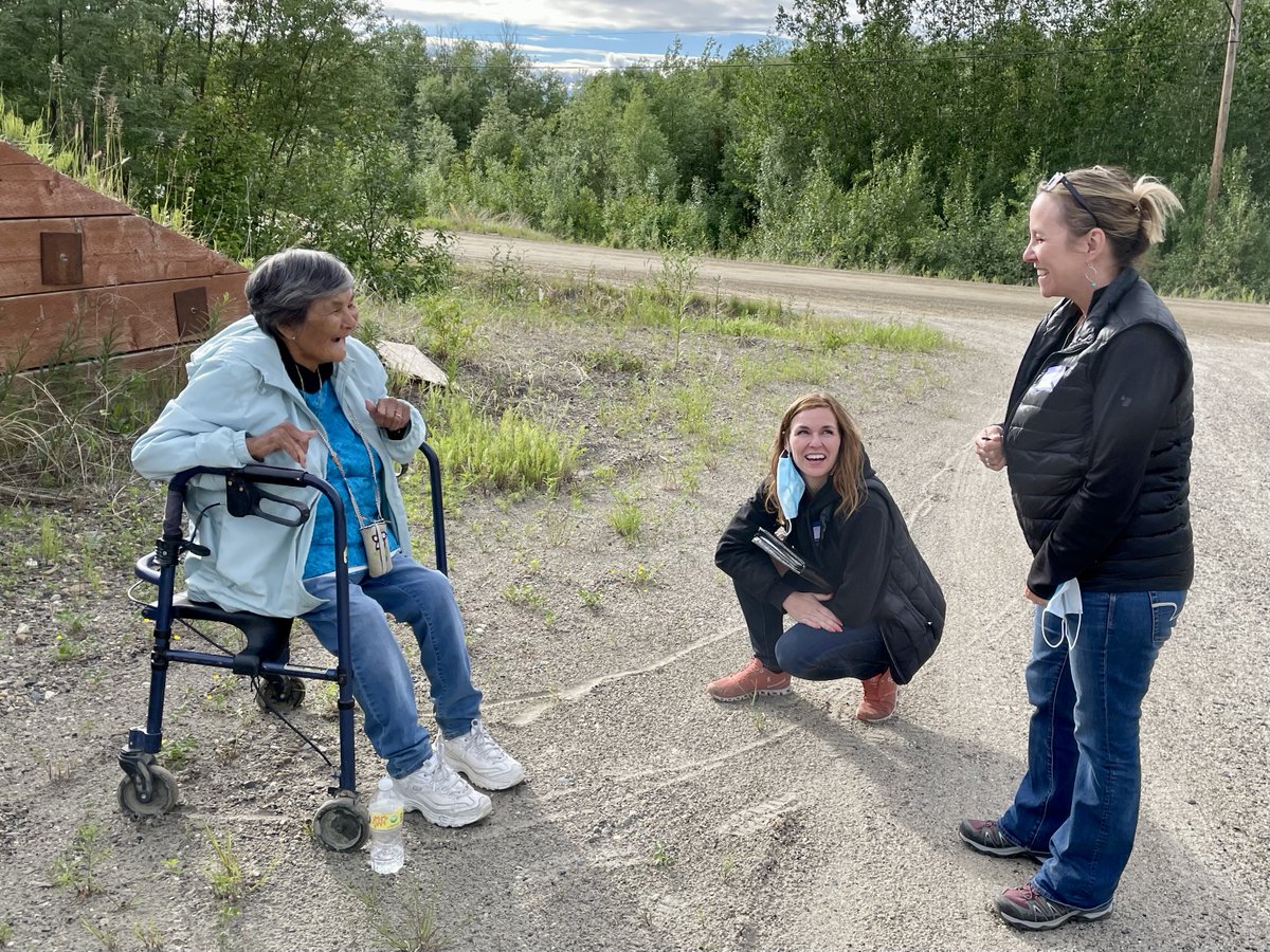 RD_Alaska's tweet photo. During the @TananaChiefs Partner Boat Trip, @usdaRD State Director Julie Hnilicka and AK Mental Health Trust COO Katie Baldwin-Johnson shared a laugh with Elder Margie Attla in Galena. Tune in to Margie's Athabascan Program, Fridays 1-3 pm on KIYU 88.1 or stream online! #baasee https://t.co/9NubIoioZl