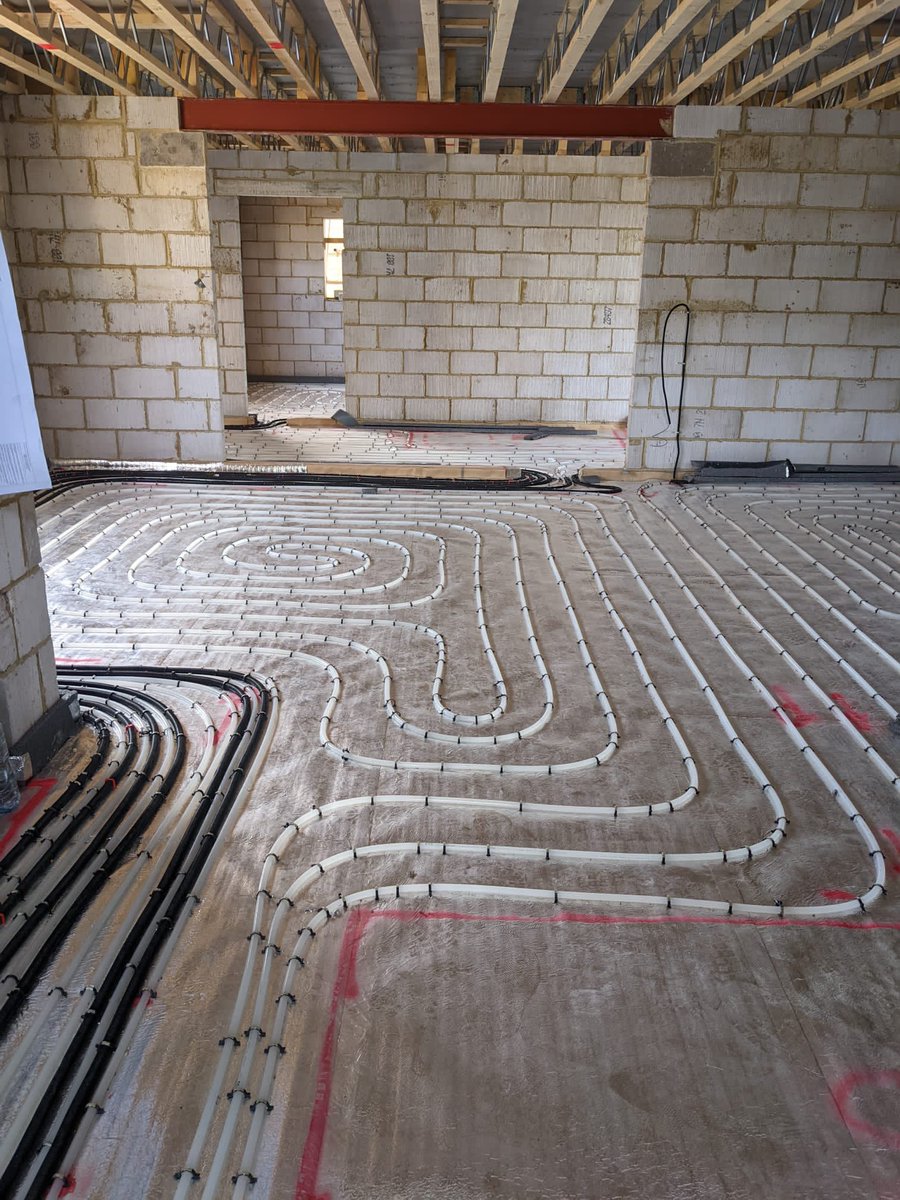 UFH installation for a new build property being heated with a Mitsubishi ASHP