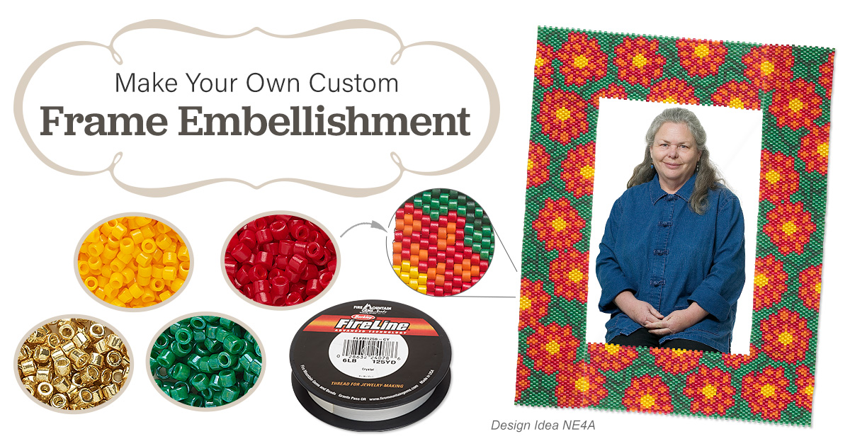 FireMtnGems's tweet photo. Looking for the perfect frame for your favorite photos? 🖼 Make your own custom frame embellishment using #SeedBeads &amp; FireLine, like this jaw-dropping design idea.
Here are the supplies you will need: https://t.co/1zQGzI19by
 #CustomPictureFrame #BeadedHomeDecor https://t.co/IIDmPNV7B7