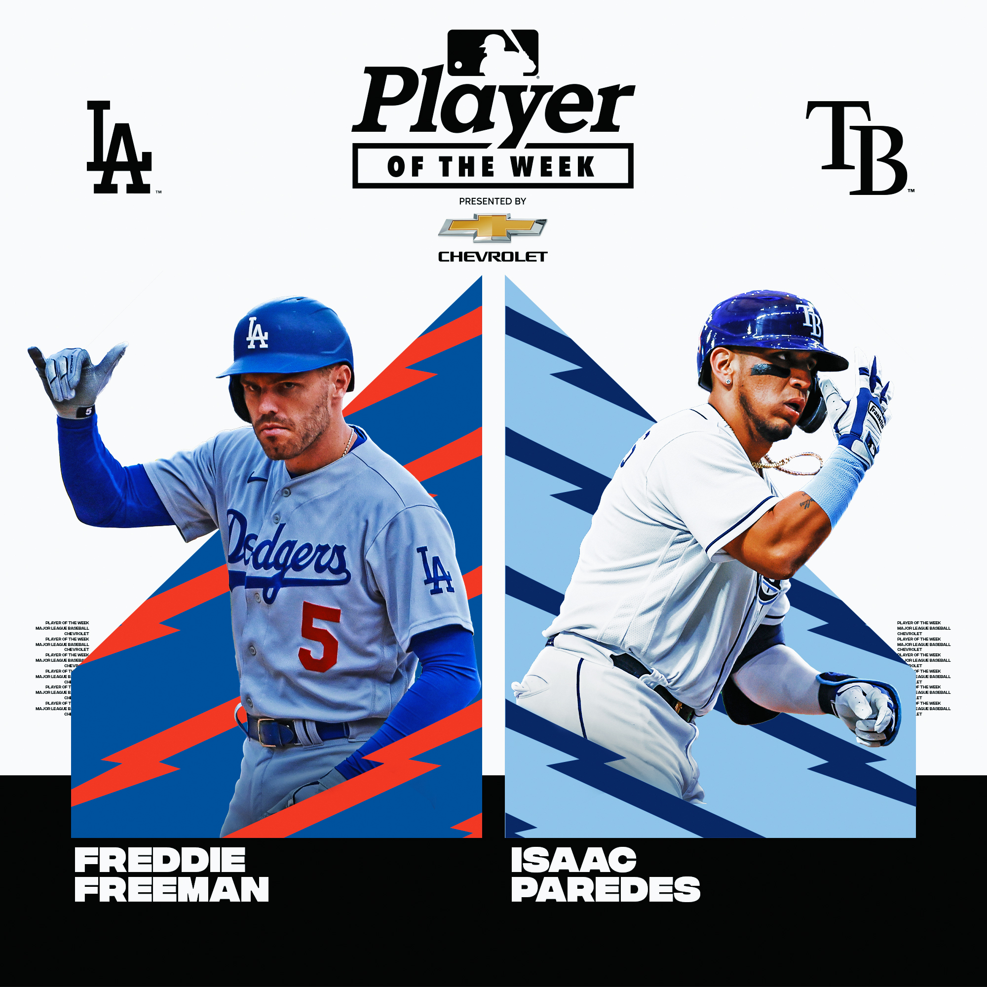 MLB on X: .@FreddieFreeman5: .440/.533/.840 with 2 HR & 11 RBI Isaac  Paredes: .579/.619/1.474 with 5 HR & 9 RBI Your Players of the Week  presented by @Chevrolet!  / X