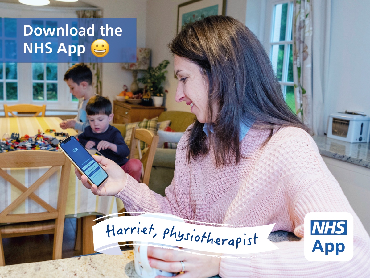 TalbotMedical's tweet photo. Heard about the NHS App? Order repeat prescriptions, view your GP records, manage appointments at your surgery and more. 24/7. Your NHS, your way. Download the #NHSApp. https://t.co/3qXuvYc0GF