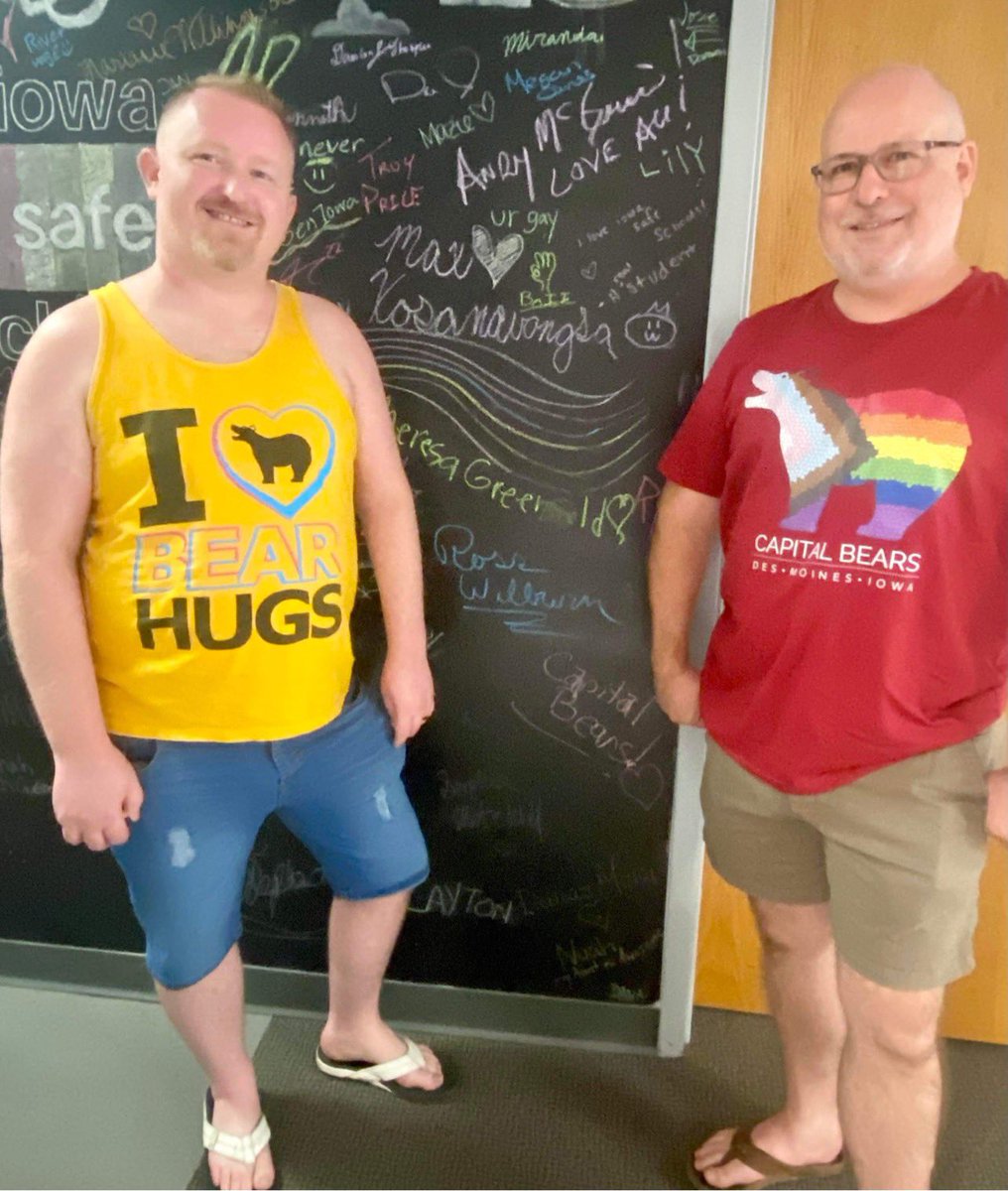 Today The Capital Bears donated a portion of the funds raised at #BearNecessities to @iowasafeschools  Thank you for all your work to educate #lgbtqia youth and others. #Dsmbear #capitalbears #protectkidsstopbullies