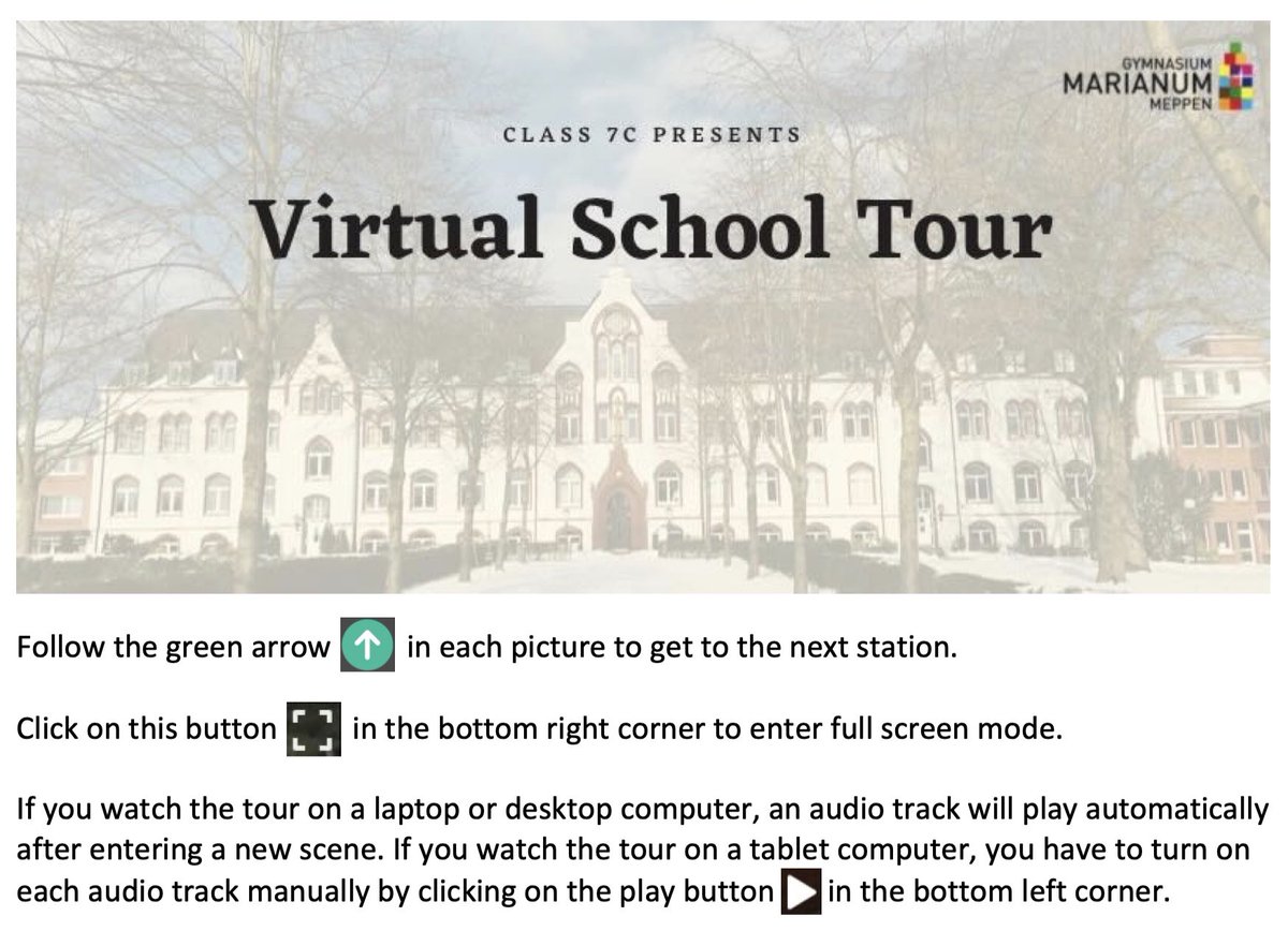 Die 7c hat im Englischunterricht unsere Schule in 360°-Bildern auf <a href="/ThingLink_EDU/">ThingLink Education</a> vorgestellt und nebenbei Wortschatz, Grammatik und Aussprache angewandt bzw. intensiv geübt. Spaß hatten sie glaube ich auch dabei. t1p.de/3m3o5 #efl #twlz