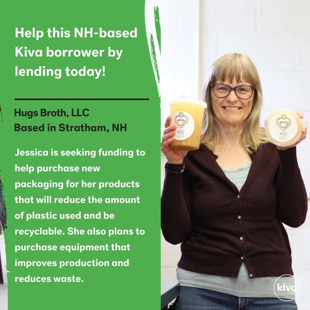 REDCofSNH's tweet photo. REDC is honored to have assisted Jessica and her business Hugs Broth with her Kiva loan application, which is ready for your support!
Learn more here:
https://t.co/51VPY5RQns
#KIVA #Kivaloan #KivaBusiness #NHBusiness #NHCommunity #NHLocal #NHBusinessOwner #NewHampshire https://t.co/PUKeaLq8zo