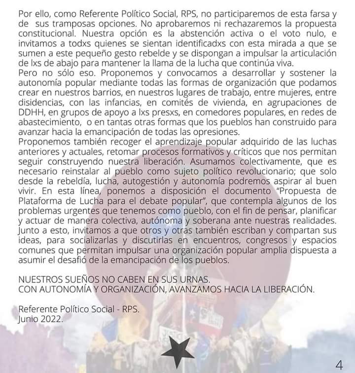 ReferenteRPS's tweet image. 🔴 PORQUE NO LES CREEMOS, 
NO PARTICIPAMOS DE SU FARSA 🔥✊🏾

Compartimos nuestra declaración que tiene por objetivo manifestar nuestro posicionamiento frente al actual escenario.

Link de lectura de la plataforma:
👇👇👇👇 issuu.com/referente_rps/…