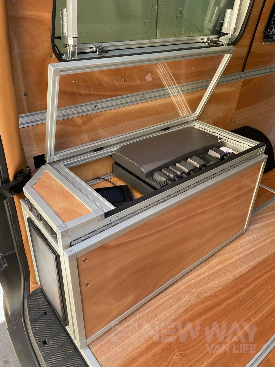 Getting the <a href="/EcoFlowTech/">EcoFlow</a> Power Kit installed in the Sprinter today. #vanlife