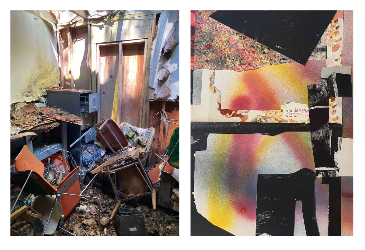 DaniLaPlante's tweet photo. “Beautiful Ruins” ✂️ Series of abstract paper collages 
🧵 a little background into this new work https://t.co/MCrl6mSSgb
