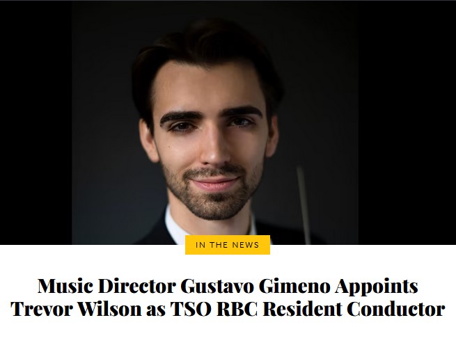 NACOrchCNA's tweet photo. Congrats, Trevor Wilson on being appointed Resident Conductor at @TorontoSymphony 👏 Trevor is one of four conductors to recently take part in the #PlayItForward mentorship at @CanadasNAC, learning from @ShelleyConduct and @NacoMusicians... now onto great things in Toronto! https://t.co/vjpVyntedV