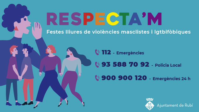 AjRubi's tweet photo. 🟣 La Festa Major i el @rrandomfestival són espais lliures de violències masclistes i LGTBIfòbiques
📢Aquests dies, tens a la teva disposició un punt d'informació i professionals itinerants per si et cal suport o ajuda
👀➡️ https://t.co/jiTSejV119
#rubicity #FMRubi #Respectam https://t.co/DkvJMeB8dk