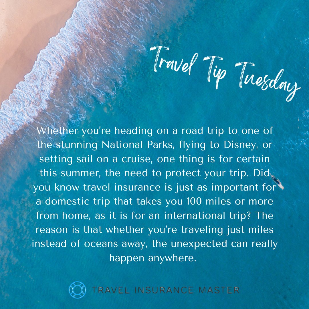 #TravelTipTuesday: #Travelinsurance is just as important for a #domestic trip as an #international one as the unexpected can happen anywhere. Find the right #tripprotection at TravelInsuranceMaster.com

 #travelsafe #tripinsurance #traveltipsandtricks #travelprotection