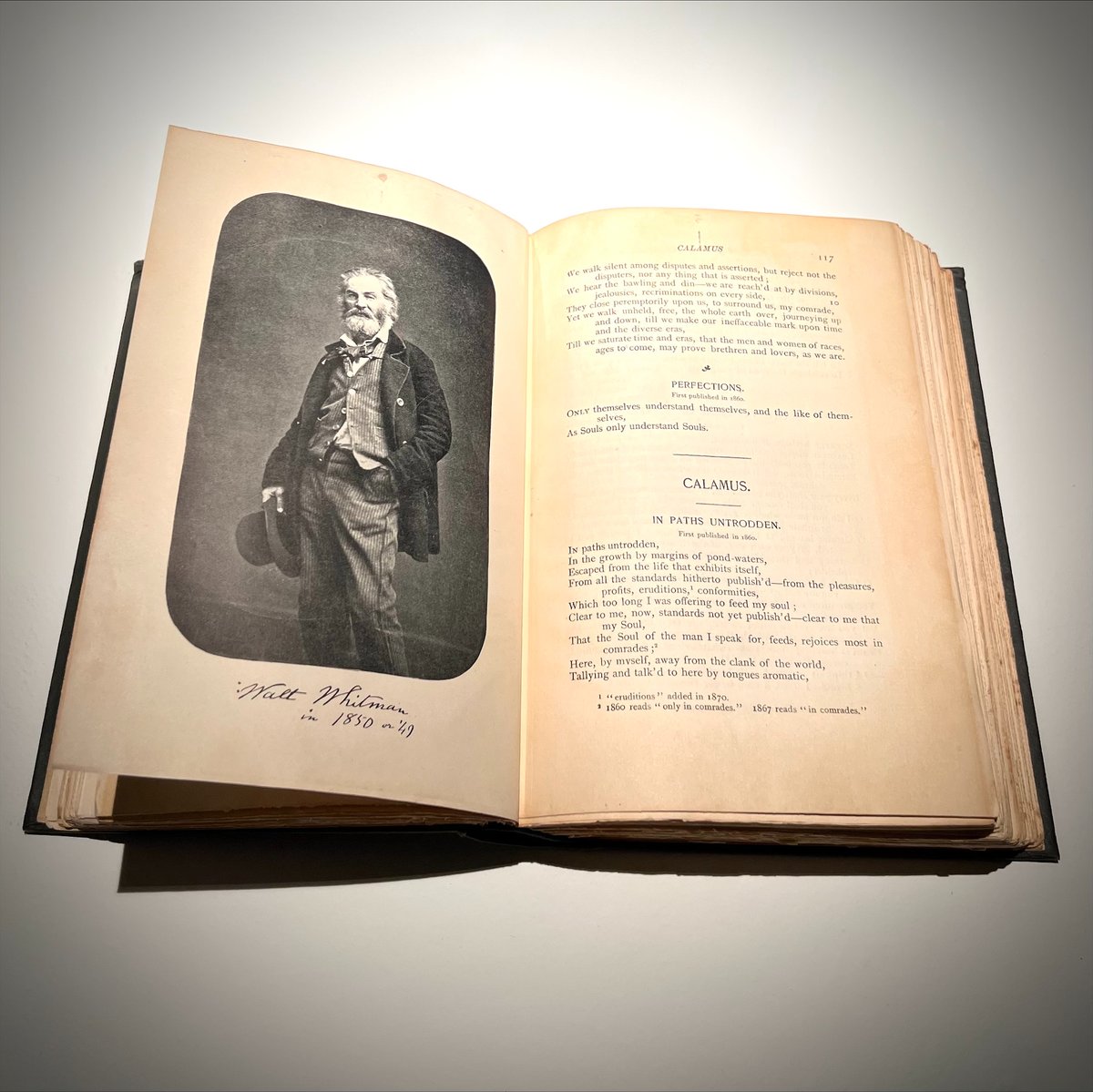 calamusproject's tweet photo. From the @BPArtCenter collection: a 1900 edition of Leaves of Grass. 

Don't forget to join us at the Burchfield Penney this Wednesday at 7:30pm for Calamus Project Live featuring performances by @Ujimacoinc! https://t.co/eRX0UXtoVe