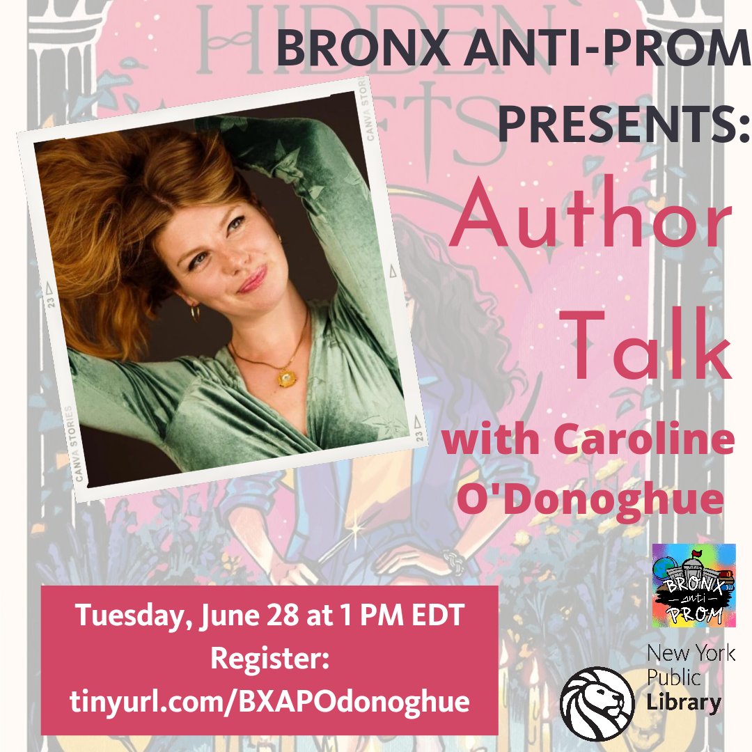 TOMORROW AT A NEW TIME! Join me and @DubDeeArr for a #BronxAntiProm event where we will be in conversation with YA author #CarolineODonoghue author of the bestseller, 'All Our Hidden Gifts'! Register Today!  @walkerbooksus @walkerbooksya eventbrite.com/e/350436574227 #librarytwitter