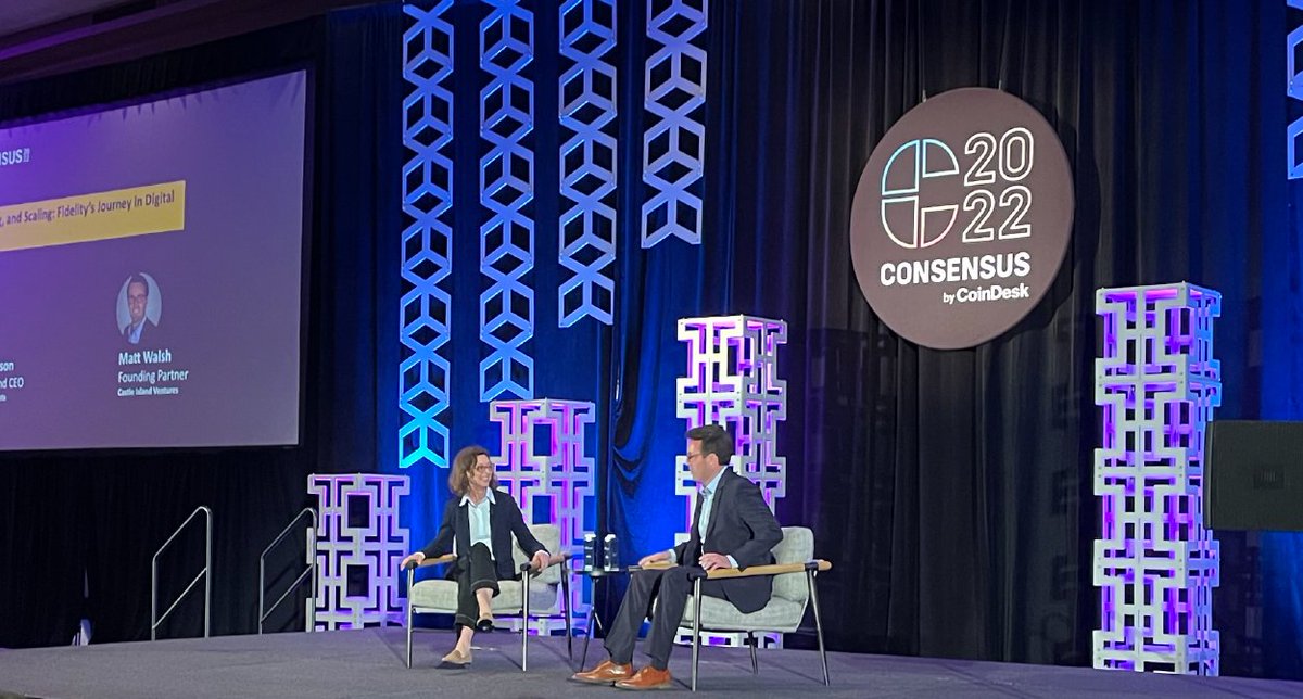 FidelityNews's tweet photo. Our Chairman and CEO, Abby Johnson shares why we’re doubling down on crypto, our commitment to advancing the digital assets industry, and more insights coming out of #Consensus2022. https://t.co/Ydvs5oC0SJ #hiringnow #FidelityAssociate https://t.co/PYsod4ZCOI