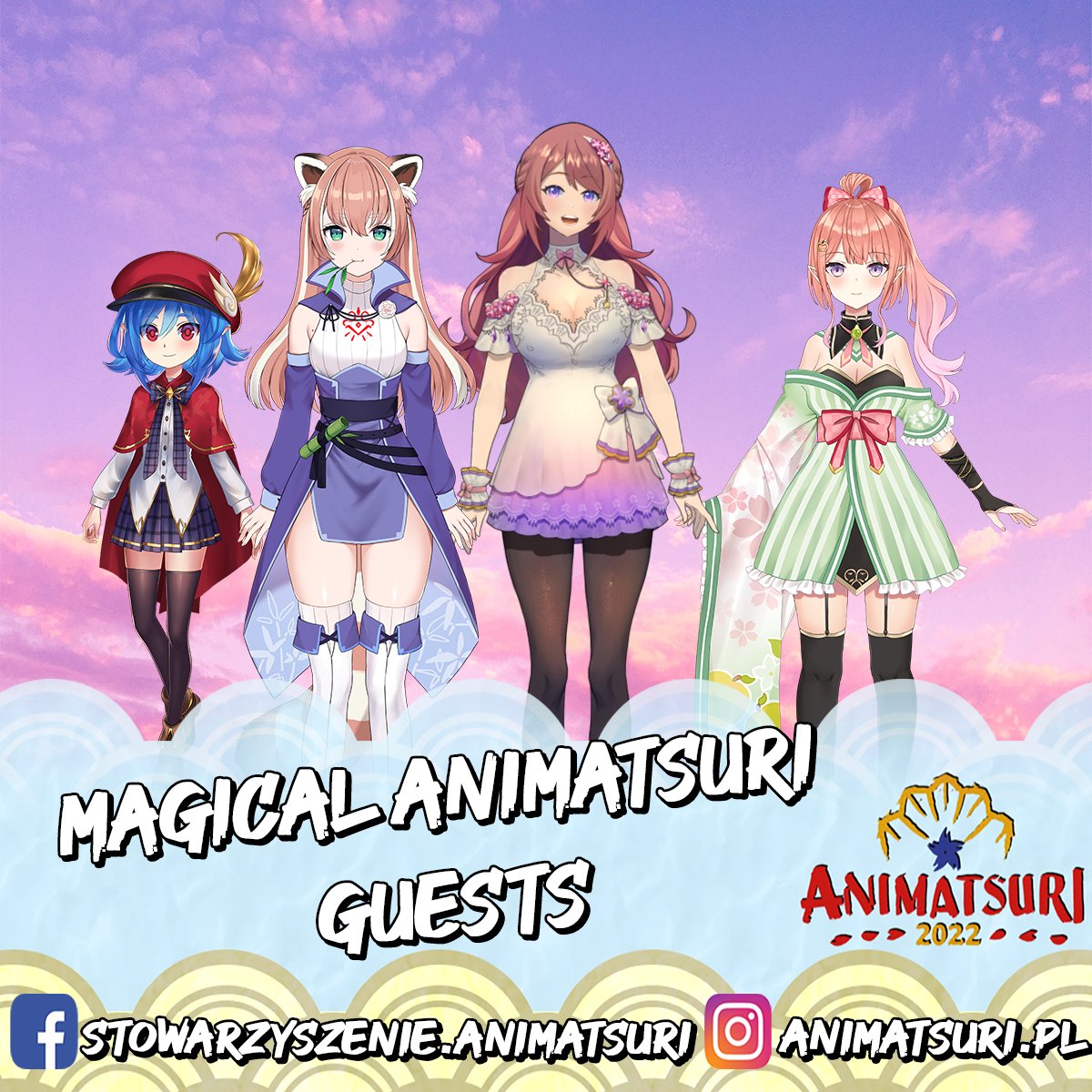 AnimatsuriPL's tweet photo. Our virtual guests will be:
▶️@leaflit!🍃
▶️@YuriaVT! 🎋
▶️@MorinoPeari!🍐
▶️@NinanininVT! ✨

You can expect expert knowledge, comprehensive Q&amp;A and... A concert! 🎤 🎶

#animatsuri2022 #animatsuri #convention #VTuber #ENVtuber #manga #anime #japan https://t.co/PFIsDsXhed