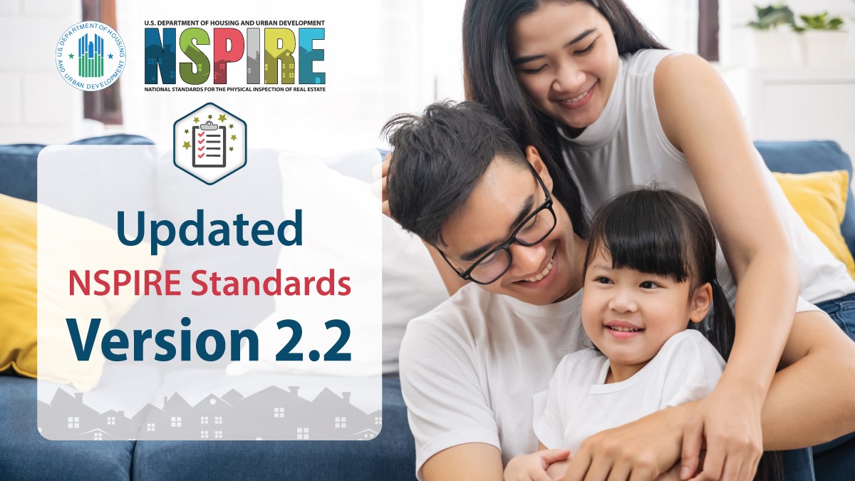 HUDREAC's tweet photo. On June 23rd, @HUDgov published version 2.2 of the #NSPIRE standards. See the updated standards by visiting the HUD NSPIRE website and #getNSPIREd: https://t.co/AlcpcJD79V https://t.co/jfQJJHg0S3