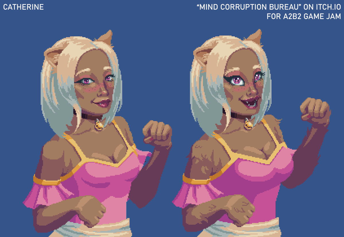 miro_nova_art's tweet photo. This weekend participated in a small game-jam #a2b2, where I created some character and UI. Theme was "corruption"
This whole game is one big shitpost and has some local memes, so proceed with caution lol
Thanks @T1h4n for an invite and team-leading. https://t.co/BXUEX5xFMO