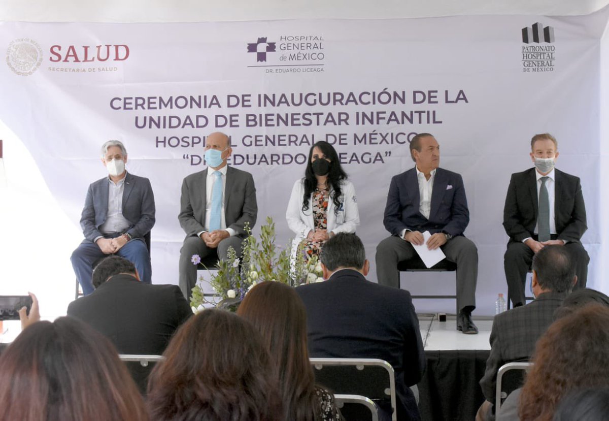 SSalud_mx's tweet photo. Hoy se inauguró la Unidad de Bienestar Infantil del @HGM_OD; evento encabezado por la directora general, Guadalupe Guerrero Avendaño, y el director de @INSABI_mx, Juan Antonio Ferrer Aguilar. https://t.co/FbkeO4HVUH